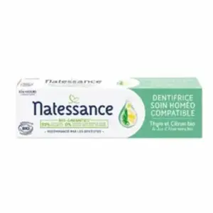 Comparateur de prix : NATESSANCE Dentifrice bio - Soin homéo compatible - Thym & citron - 75 ml