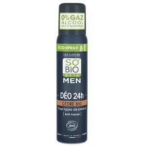 Comparateur de prix : SO’BiO étic Déodorant soin eco-spray bio 24h - Cèdre - Homme - 100 ml