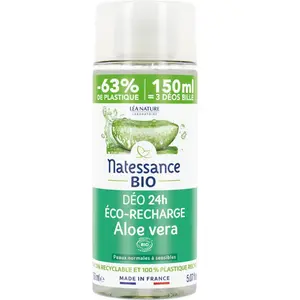 Comparateur de prix : Natessance - Recharge déodorant aloe vera bio Déodorants 150 ml unisex