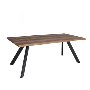 Comparateur de prix : LEQUAIDESAFFAIRES Table à manger plateau en décor chêne et piétement métal, L 180