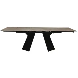 Comparateur de prix : Table à manger extensible grise 6 à 10 personnes L160/240