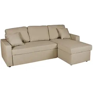 Canapé d'angle convertible et réversible en tissu Beige pas cher