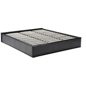 Lit coffre - LEQUAIDESAFFAIRES - TORINO - 160x200 cm - Métal - Noir pas cher