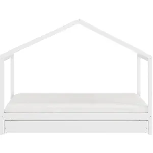 WEBER INDUSTRIES Lit cabane koala 90x190 + 1 sommier + 1 Tiroir / Blanc/ 199x95x150