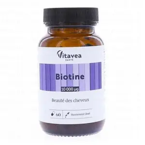 Comparateur de prix : Vitavea Biotine 10 000µg 60 gélules