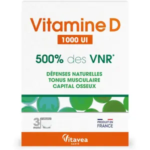 Comparateur de prix : Vitavea Vitamine D 1000UI Défenses naturelles 90 comprimés