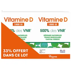 Vitavea Vitamine D 1000UI Défenses naturelles Lot de 2 x 90 comprimésVendu pardocmorris