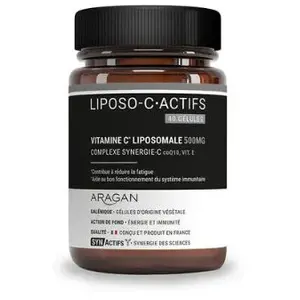 Comparateur de prix : Aragan - Synactifs - Liposo-C Actifs® - Energie - Vitamine C liposomale - 40 gélules