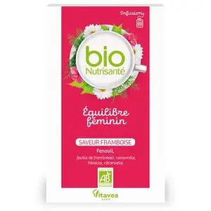 Comparateur de prix : Vitavea Infusion Equilibre Feminin Saveur Framboise Bio 20 sachets