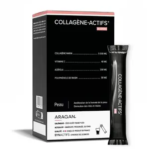 Comparateur de prix : Aragan Synactifs CollagèneActifs Peau goût fraise yuzu 20 sticks