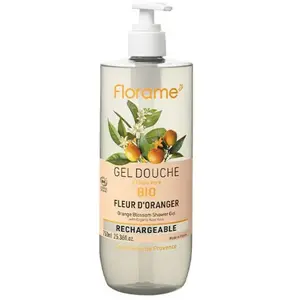 Comparateur de prix : FLORAME Gel douche à l'aloé vera bio fleur d'oranger 750ml