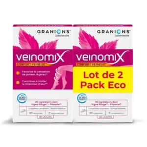 Comparateur de prix : Granions Veinomix Lot de 2 x 60 comprimés