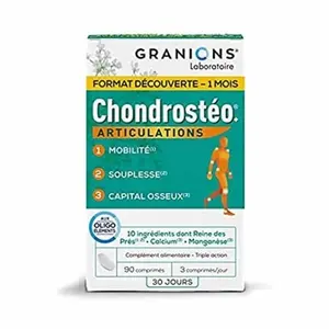 Comparateur de prix : Laboratoire des Granions Chondrostéo Articulations Format Découverte 90 comprimés