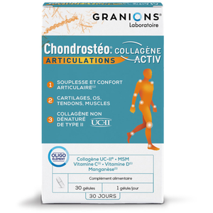 Comparateur de prix : Laboratoire des Granions Chondrostéo Articulations Collagène Activ 30 gélules