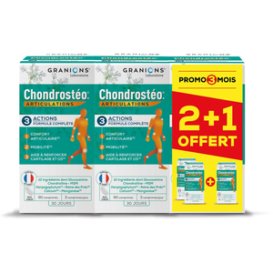 Comparateur de prix : GRANIONS Chondrosteo+ Articulations lot de 3 boîtes de 90 comprimés