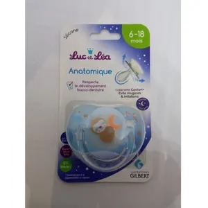 Luc et Léa sucette anatomique Nuit 6-18 mois ParesseuxVendu pardocmorris