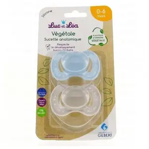 Luc Et Léa Sucette Anatomique Végétale 0-6m Bleu Lot De 2Vendu parrakuten