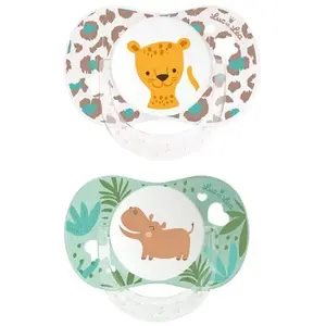 Luc et Léa Sucette Anatomique +6m Léopard Hippopotame Bleu Lot de 2Vendu parrakuten
