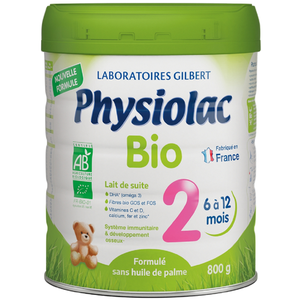 Comparateur de prix : Physiolac bio 2 lait infantile de 6 à 12 mois 800gr