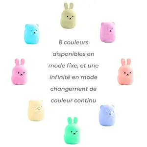 Veilleuse silicone lapin BLANC MaïkaVendu paraubert