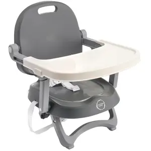 Réhausseur pliant gris - FORMULA BABY - 3 hauteurs d'assise - 3 positions de plateauVendu paraubert