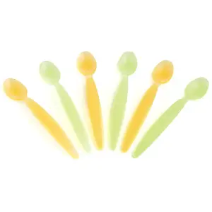 Lot de 6 cuillères bébé 1er âge - AUBERT CONCEPT - Vert-Jaune - Pointe fine adaptée - Ludique pas cher