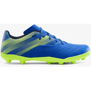 Chaussure de football enfant terrain sec AGILITY 140 FG Lacets Bleue Jaune - KIPSTA
