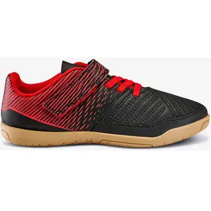 Chaussures de Futsal 100 enfant noir rouge - KIPSTA