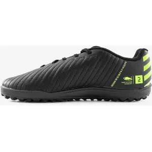 KIPSTA CHAUSSURES DE FOOTBALL ENFANT A LACETS 100 TURF TF NOIR ET JAUNE