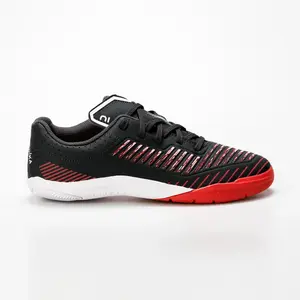 Chaussures de Futsal enfant GINKA 500 Futsal JR Noir Rouge - KIPSTA pas cher