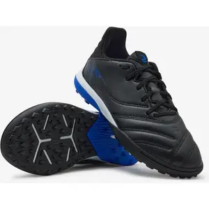 CHAUSSURES DE FOOTBALL VIRALTO II CUIR TF NOIR ECLAIR ENFANT - KIPSTA pas cher