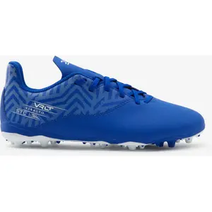 KIPSTA CHAUSSURES DE FOOTBALL ENFANT A LACETS VIRALTO I MG/AG BLEU ET BLANC pas cher