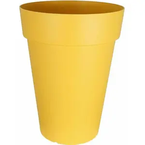 Comparateur de prix : Bac à fleurs RIVIERA SOLEILLA HAUT - Plastique - Hauteur 66 cm - Jaune
