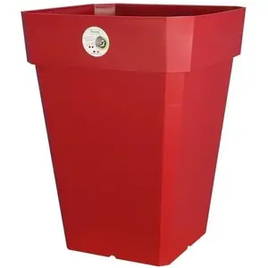 Comparateur de prix : RIVIERA Pot de fleurs Soleilla - Carré - 40 x 40 cm - Rouge