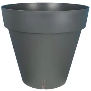 Bac à fleurs rond RIVIERA LOFT - Plastique - Diamètre 60 cm - Gris pas cher