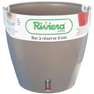 RIVIERA Bac à réserve d'eau - Rond - Ø 36 x H 33 cm -Taupe pas cher
