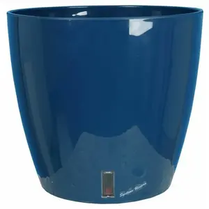 Comparateur de prix : Bac à fleurs rond RIVIERA EVA NEW - Plastique - Diamètre 36 cm - Bleu