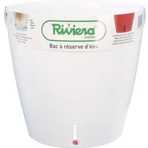 Comparateur de prix : Riviera - Pot en plastique rond avec réserve d'eau 30 cm Eva blanc