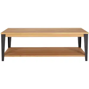 Zago Table basse chêne et métal plateau double pas cher