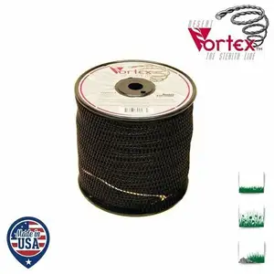Greenstar Bobine fil nylon hélicoïdal copolymère VORTEX - 2,40 mm x 208m - qualité professionnelle - fabrication américaine