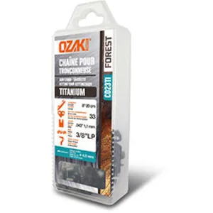 Comparateur de prix : Ozaki - Chaîne de tronçonneuse Titanium sous coque CD23TI