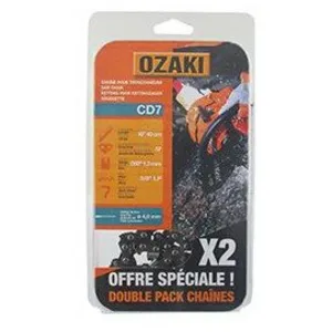 Comparateur de prix : Lot de deux chaînes de tronçonneuse OZAKI sous coque semi carrée: