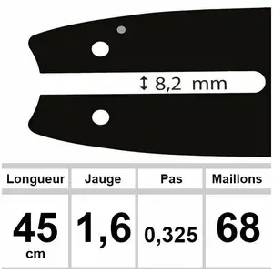 Comparateur de prix : Guide OZAKI pro steel adaptable pour STIHL coupe 18" - 45cm