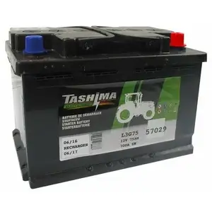 OEM Batterie 12V 75A/H - borne + à droite - TASHIMA pour modèles KUBOTA pas cher