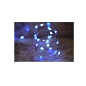 GENERIQUE guirlande micro-led - 7,5 m - bleu et pur - 75 led - 16 fonctions mémoire - câble argent transparent pas cher