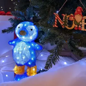 Pingouin acrylique lumineux déco de noël pas cher