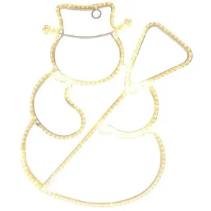BLACHERE ILLUMINATION Decor noel lumineux int/ext bonhomme neige h47cm 288 led blanc chaud cable transparent 5m pas cher