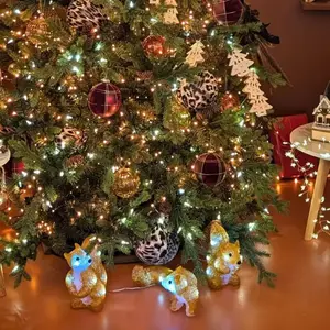 Déco de noël - 3 écureuils lumineux pas cher