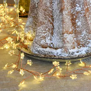 Guirlande led grappe avec fleurs - blanc chaud pas cher