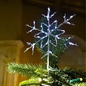 Cimier flocon de neige lumineux pour sapin de noël pas cher